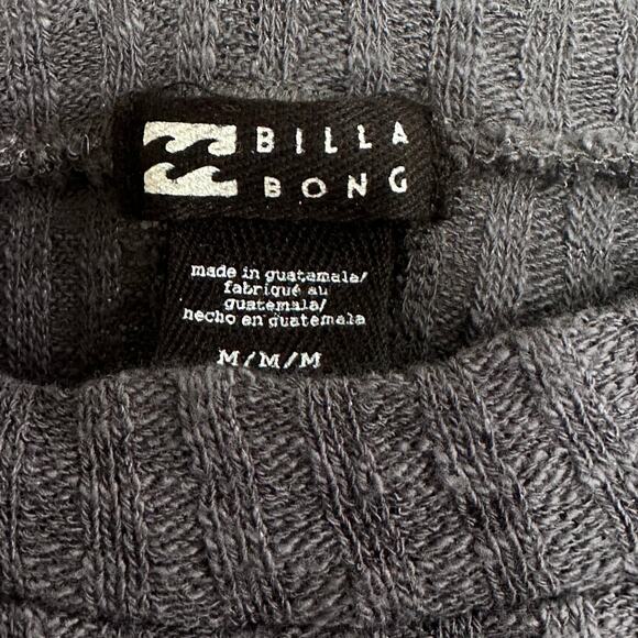 Billabong Dawn Long Sleeve Ribbed Mini Dress in Gray - Picture 6 of 9